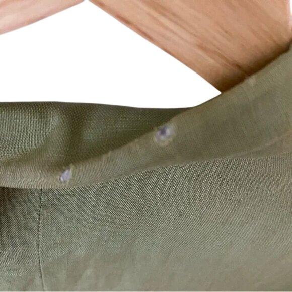 JH Collectibles green linen relaxed fit button closure blazer size US 10 - Picture 13 of 13